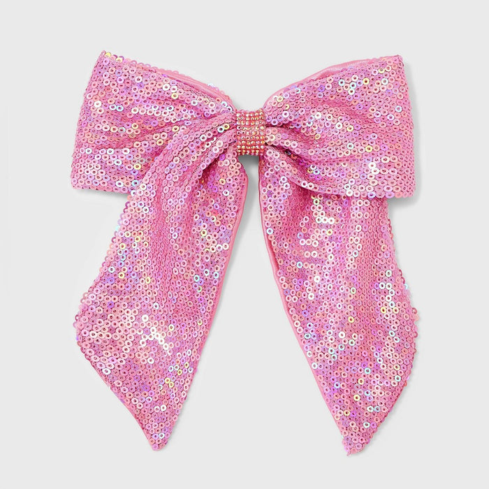 Girls' Sequin Bow Barrette - Cat & Jack Pink
