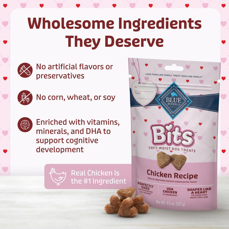 Blue Buffalo Valentine Bites All Ages Training Dog Treats with Chicken Flavor - 4.5oz