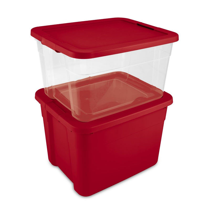 66qt Latching Storage Box Clear with Red Lid - Brightroom (LOCAL PICKUP ONLY)