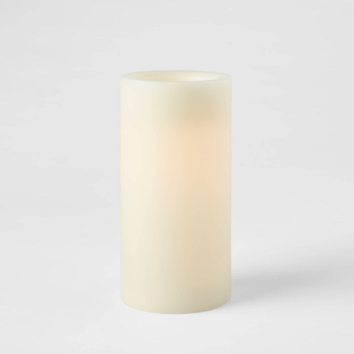 6" x 3" LED Flameless Black Wick Candle Cream - Threshold