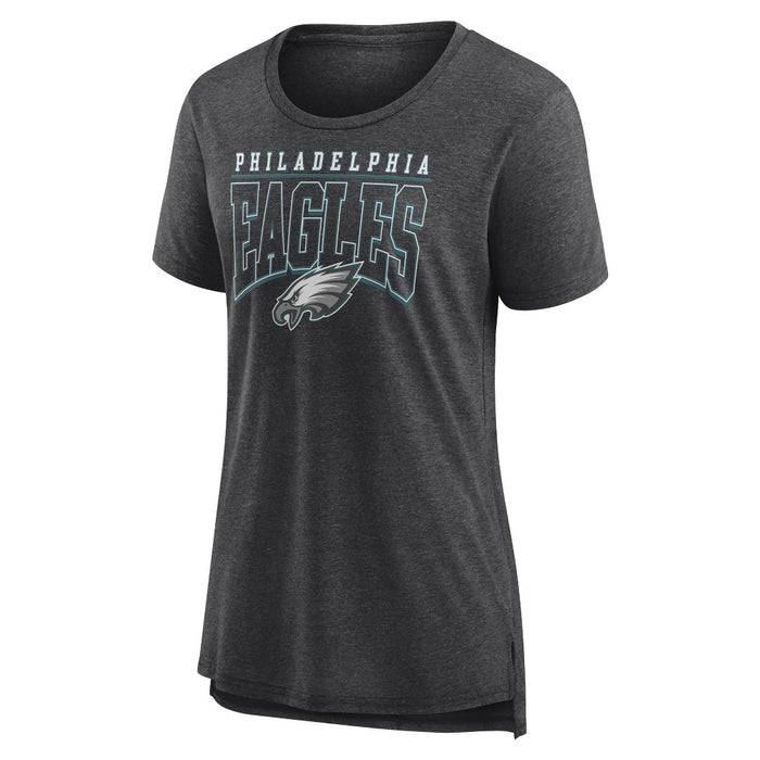 NFL Philadelphia Eagles Women's Champ Caliber Heather Short Sleeve Scoop Neck Triblend T-Shirt - L