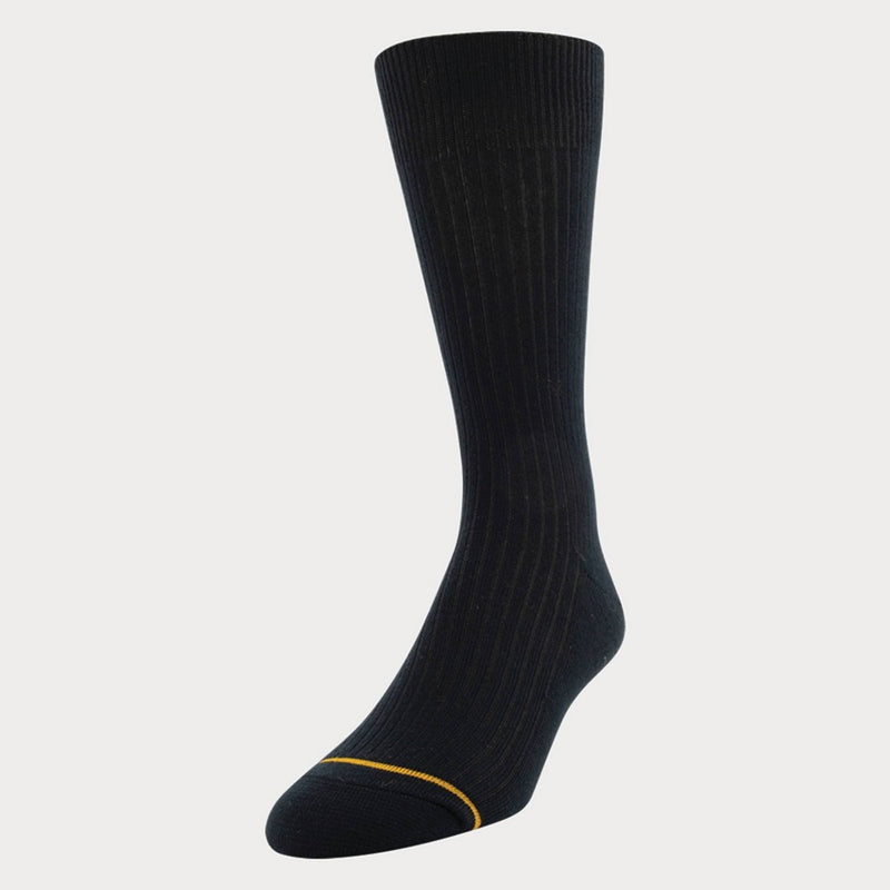 Signature Gold by GOLDTOE Men's Repreve All Season Rib Crew Socks 6pk - Black 6-12.5