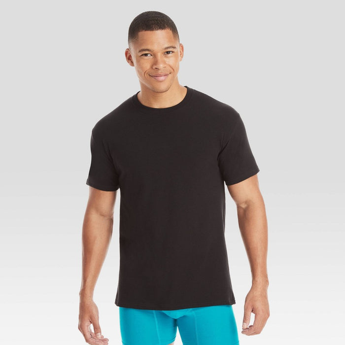Hanes Premium Black Label Men's 3pk Crewneck Undershirt - Black S