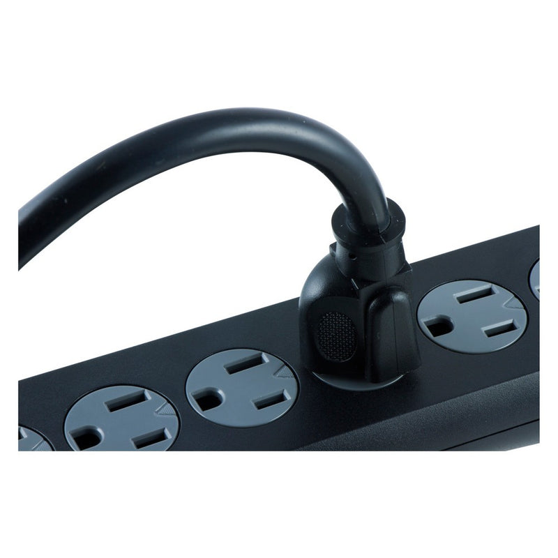 GE 6 Outlet Surge Protector with 4' Extension Cord Twist To Close Safety Covers Black