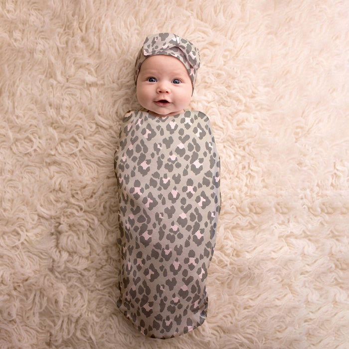 Itzy Ritzy Cutie Cocoon and Hat Swaddle Wrap - Leopard - 2 Each