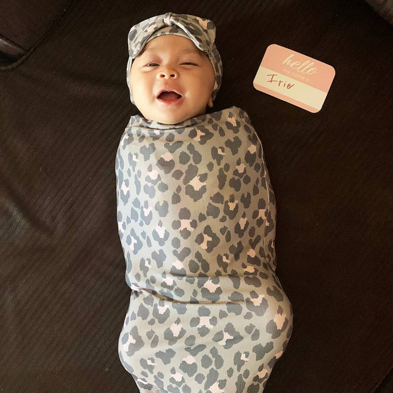 Itzy Ritzy Cutie Cocoon and Hat Swaddle Wrap - Leopard - 2 Each