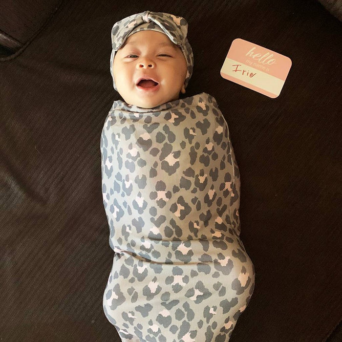 Itzy Ritzy Cutie Cocoon and Hat Swaddle Wrap - Leopard - 2 Each