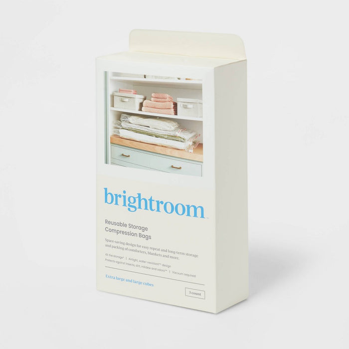 3pc Cube Compression Bags Set Clear - Brightroom
