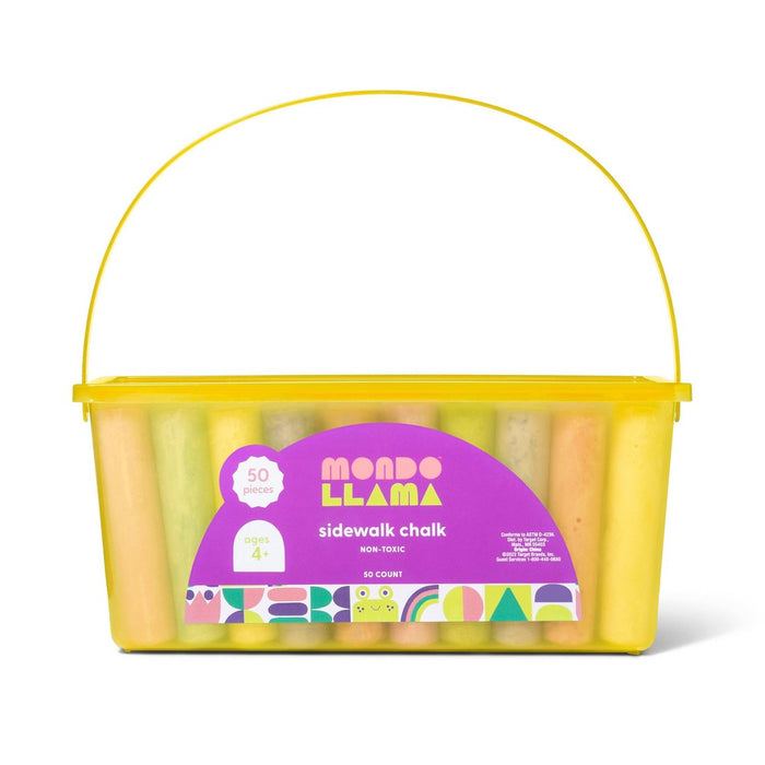 50ct Sidewalk Chalk Set with Yellow Box - Mondo Llama (LOCAL PICKUP ONLY)