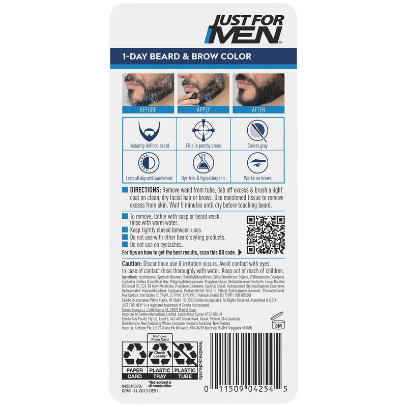 Just For Men 1-Day Beard & Brow Color Darkest Brown / Black