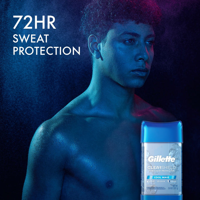 Gillette Clear Gel Antiperspirant Deodorant for Men - Cool Wave - 3.8oz