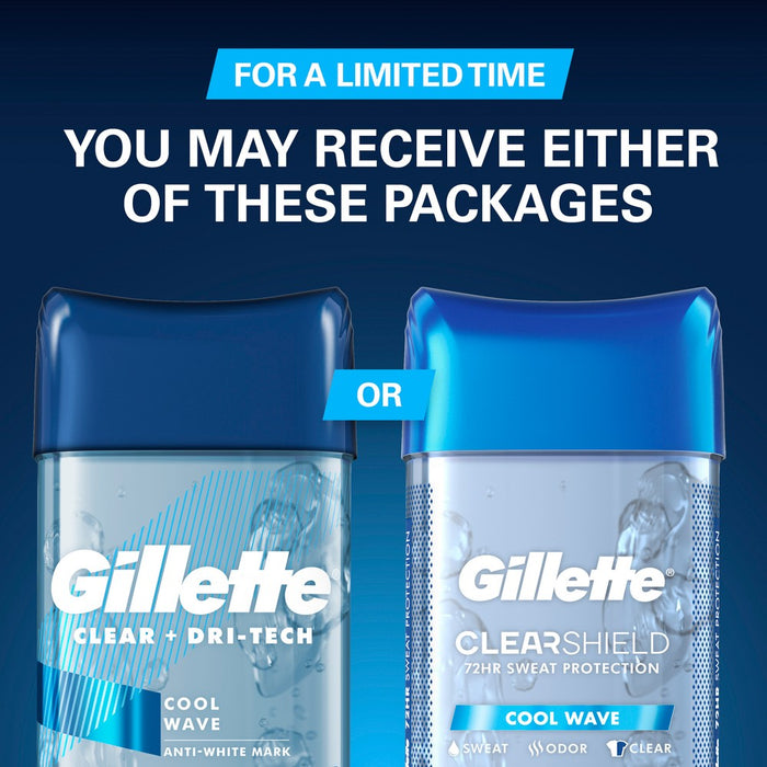Gillette Clear Gel Antiperspirant Deodorant for Men - Cool Wave - 3.8oz