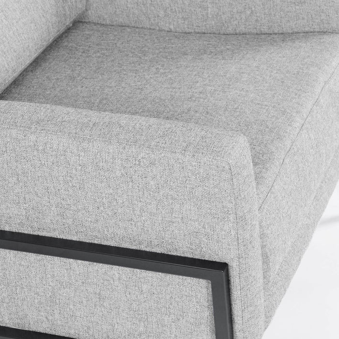 Modern Metal Frame Accent Chair Sustainable Gray Woven - HomePop (LOCAL PICKUP ONLY)