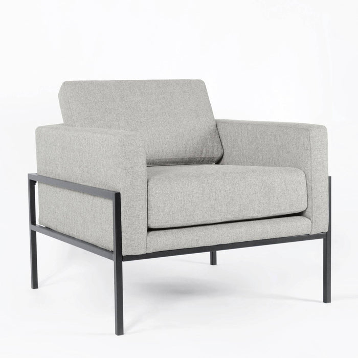 Modern Metal Frame Accent Chair Sustainable Gray Woven - HomePop (LOCAL PICKUP ONLY)