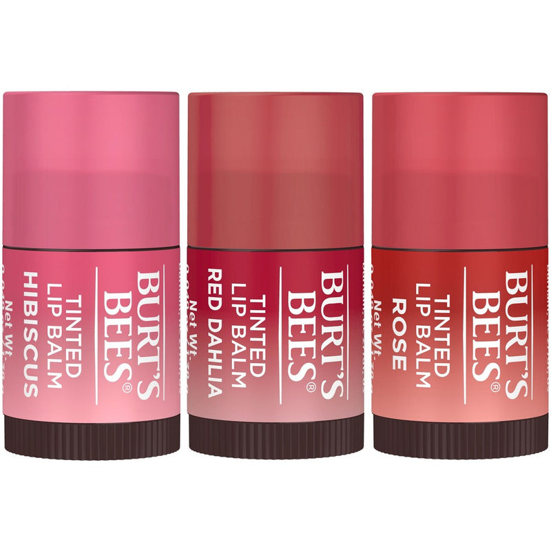 Burt's Bees LB Mini Rose + Red Dahlia + Hibiscus Mini Lip Balms Gift Set - 3ct