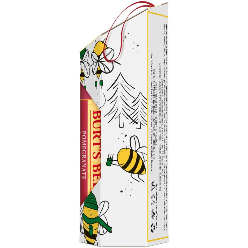 Burt's Bees Mistletoe Kiss Pink Pomegranate Lip Balm Gift Set - 3pc