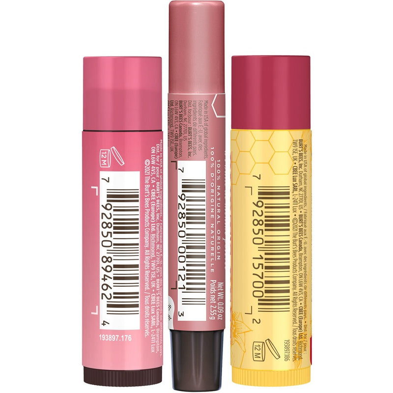 Burt's Bees Mistletoe Kiss Pink Pomegranate Lip Balm Gift Set - 3pc