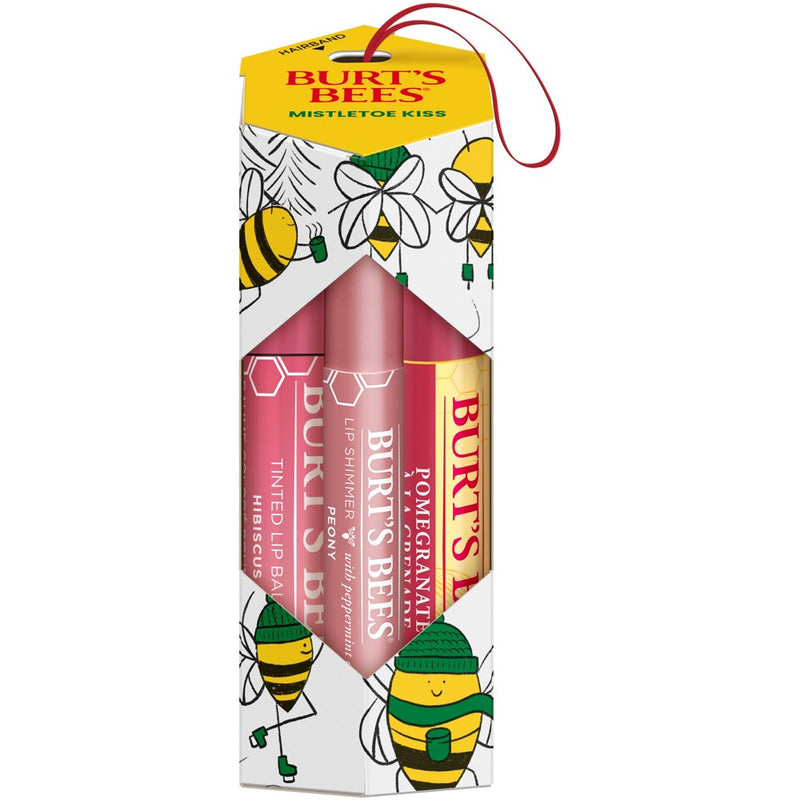 Burt's Bees Mistletoe Kiss Pink Pomegranate Lip Balm Gift Set - 3pc