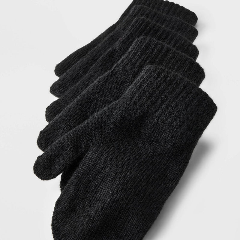 Toddler 5pk Mittens - Cat & Jack Black One Size Fits Most