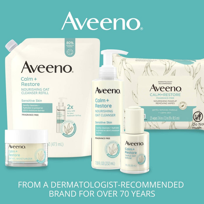 Aveeno Calm + Restore Facial Cleanser with Nourishing Oat & Feverfew for Sensitive Skin - Refill Pouch - 16 fl oz