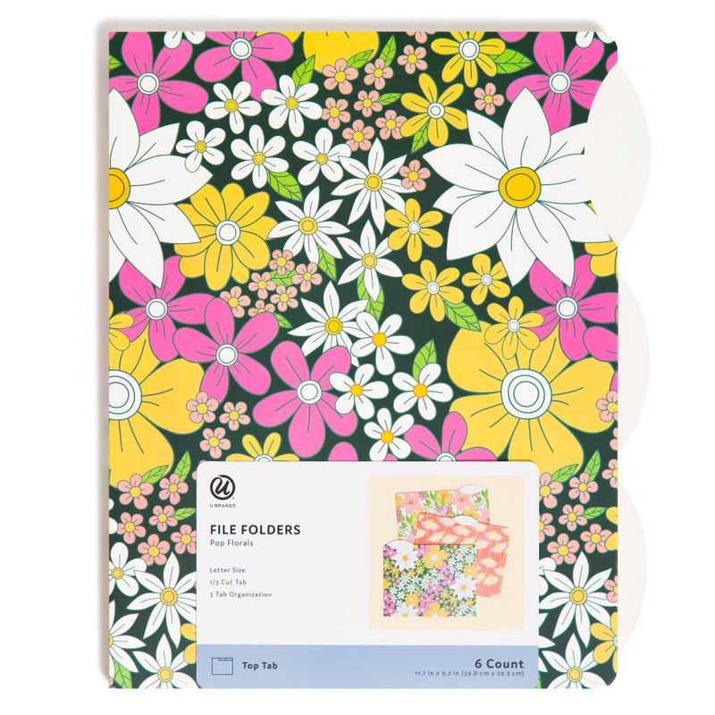 U Brands 6ct File Folders - Pop Florals