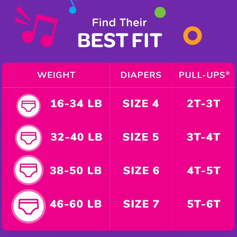 Pull-Ups Girls' Learning Designs Training Pants Giga Pack - Size 5T-6T - 66ct
