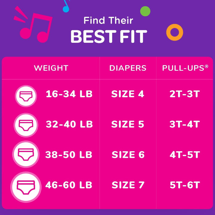 Pull-Ups Girls' Learning Designs Training Pants Giga Pack - Size 5T-6T - 66ct