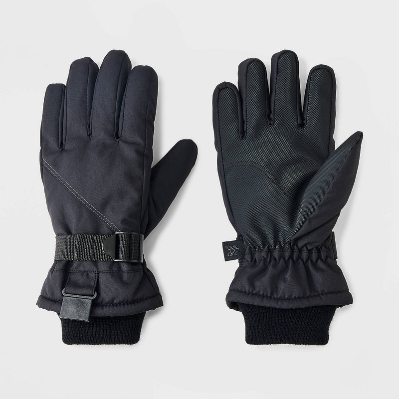 Boys' Onyx Ski Solid Gloves - All in Motion Black 4-7