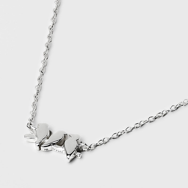Sterling Silver 3 Bird Necklace - Silver