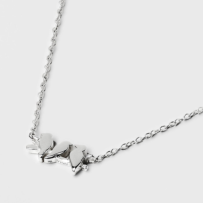 Sterling Silver 3 Bird Necklace - Silver
