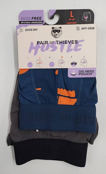 Pair of Thieves Men's Hustle Outdoor Boxer Briefs 2pk Blue/Gray L