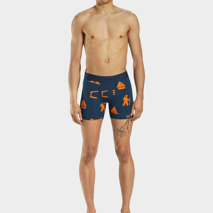 Pair of Thieves Men's Hustle Outdoor Boxer Briefs 2pk - Blue/Gray L