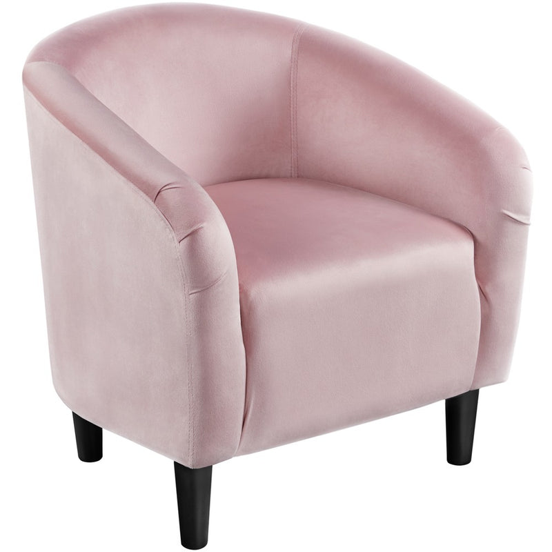 Yaheetech Velvet Club Accent Arm Chair Upholstered Barrel Chair-Pink (LOCAL PICKUP ONLY)