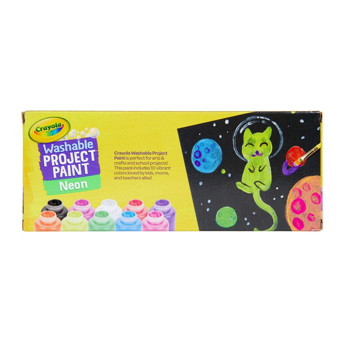 Crayola 10ct 2oz Washable Kids Paint Neon Colors