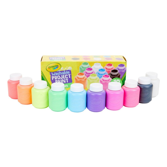 Crayola 10ct 2oz Washable Kids Paint Neon Colors