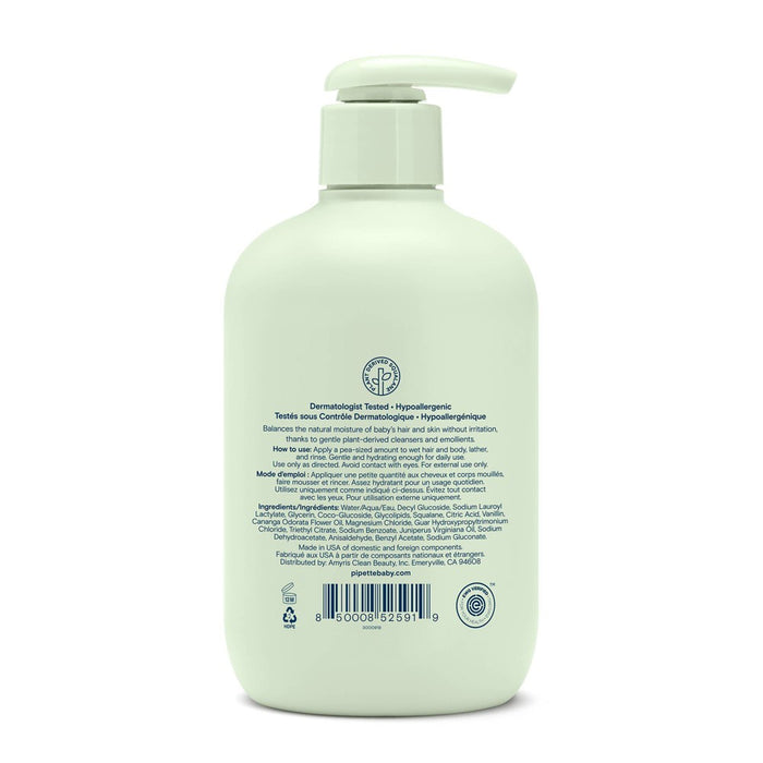 Pipette Baby Shampoo + Wash Vanilla + Ylang Ylang - 11.8 fl oz