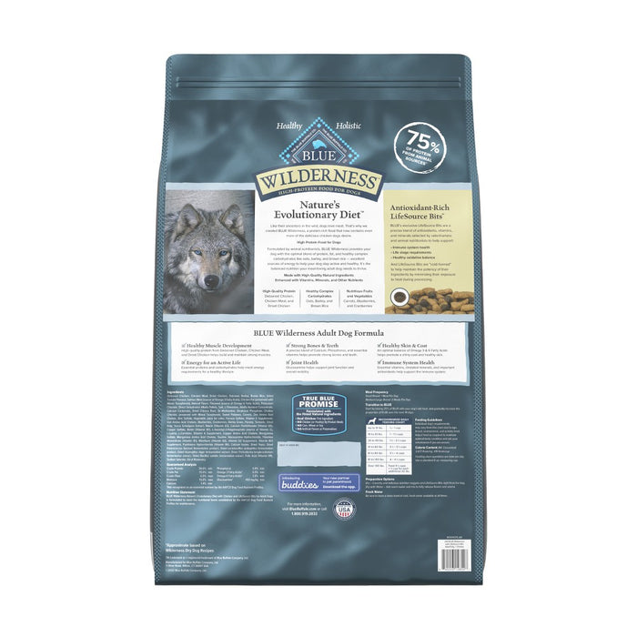 Blue Buffalo Wilderness High Protein Natural Adult Dry Dog Food with Chicken Flavor - 24lbs (LOCAL PICKUP ONLY)
