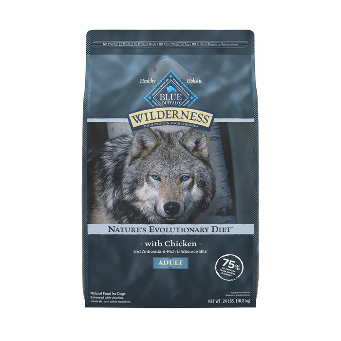 Blue Buffalo Wilderness High Protein Natural Adult Dry Dog Food with Chicken Flavor - 24lbs (LOCAL PICKUP ONLY)
