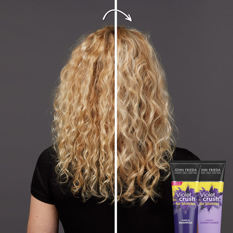 John Frieda Violet Crush for Blondes Shampoo for Blonde Hair, Knock Out Brassy Tones Purple - 8.3 fl oz