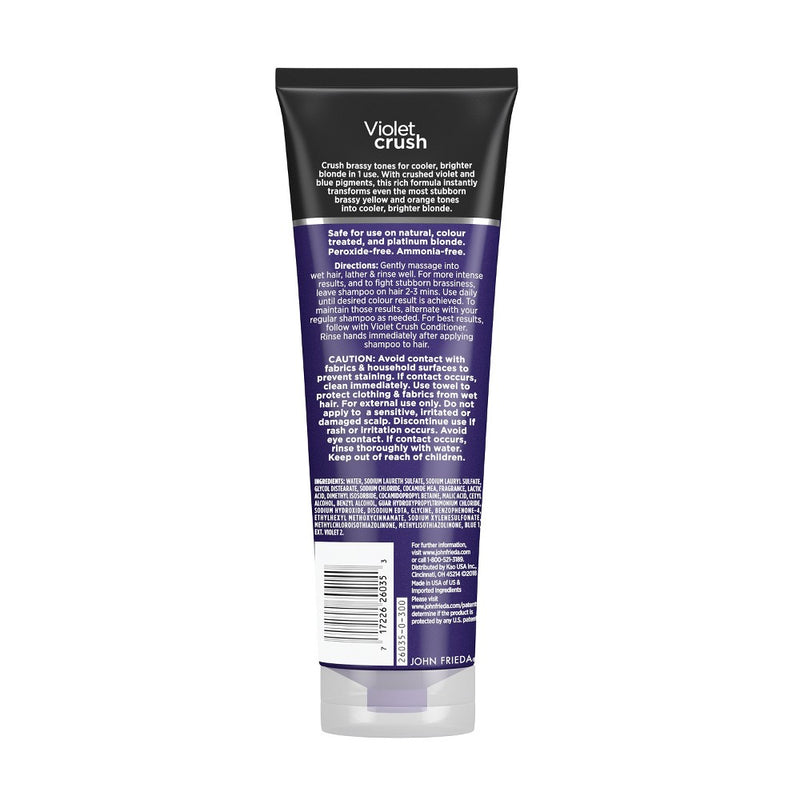 John Frieda Violet Crush for Blondes Shampoo for Blonde Hair, Knock Out Brassy Tones Purple - 8.3 fl oz