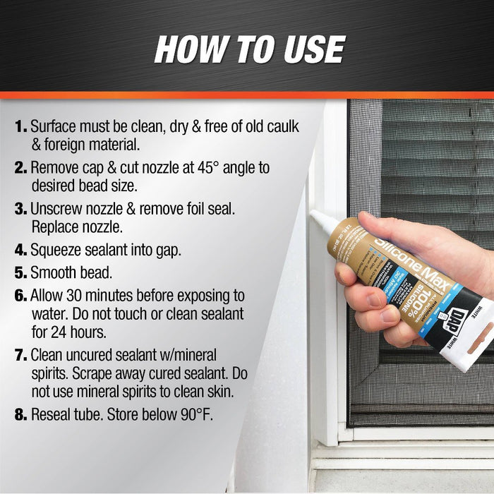 DAP Silicone Max Window and Door 2.8oz Clear