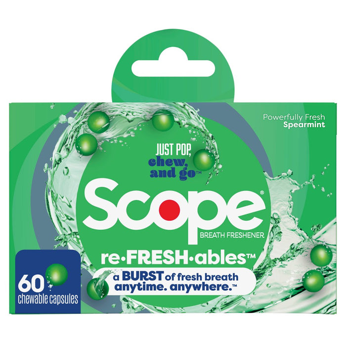 Scope Refreshable & Chewable Capsules to Freshen Breath - Spearmint - 60ct