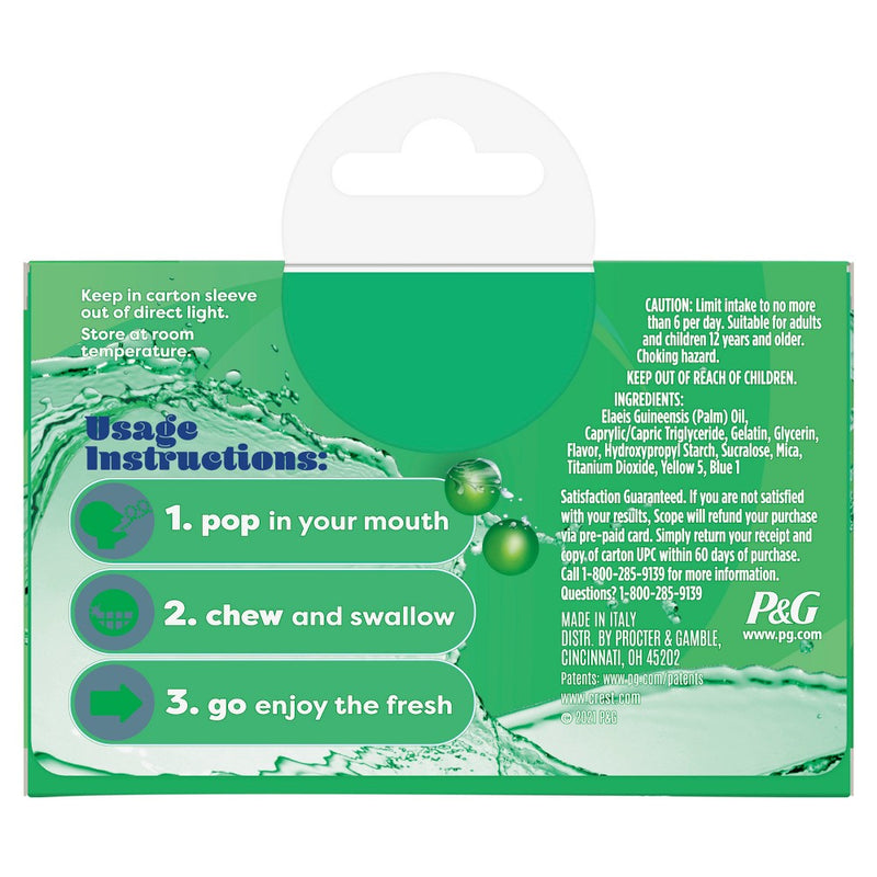 Scope Refreshable & Chewable Capsules to Freshen Breath - Spearmint - 60ct