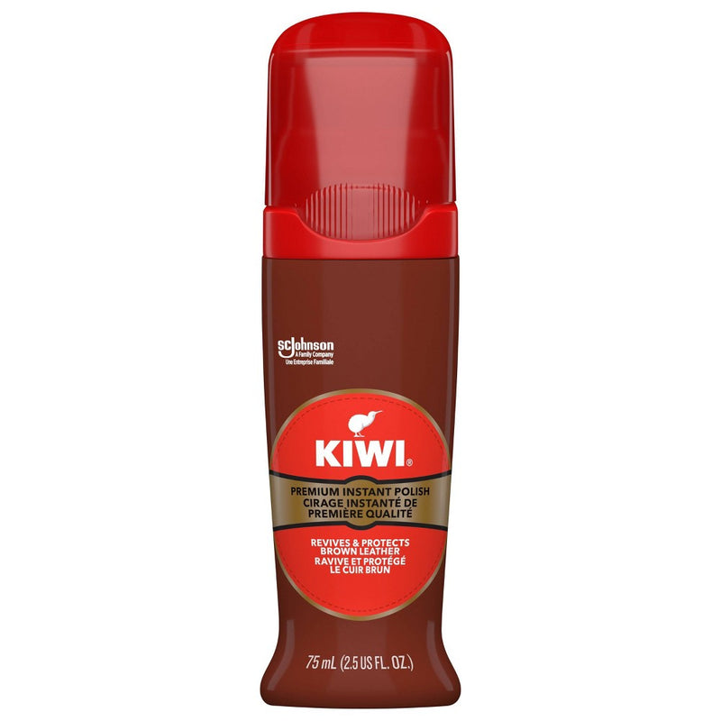 KIWI Instant Shine & Protect Liquid Shoe Polish Neutral Bottle with Sponge Applicator - 2.5oz