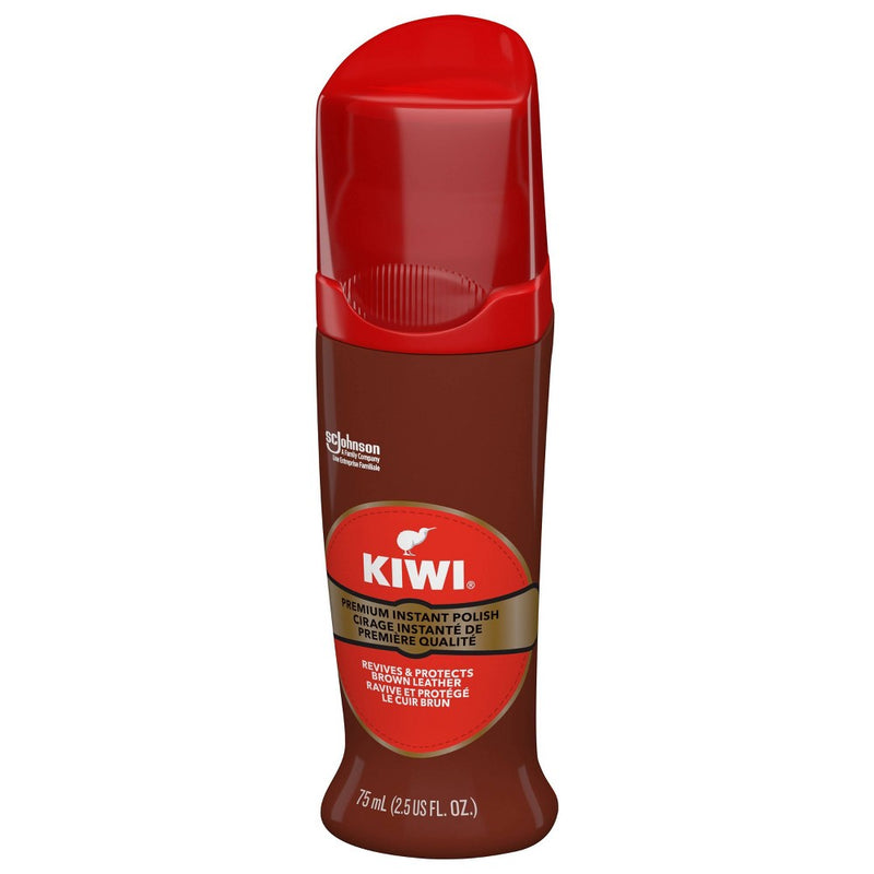 KIWI Instant Shine & Protect Liquid Shoe Polish Neutral Bottle with Sponge Applicator - 2.5oz