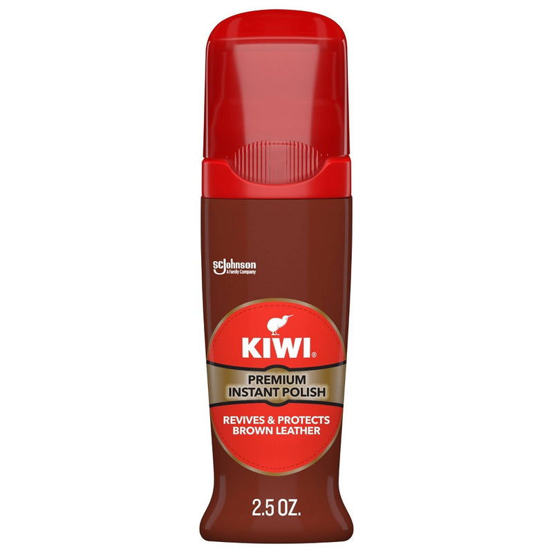 KIWI Instant Shine & Protect Liquid Shoe Polish Neutral Bottle with Sponge Applicator - 2.5oz