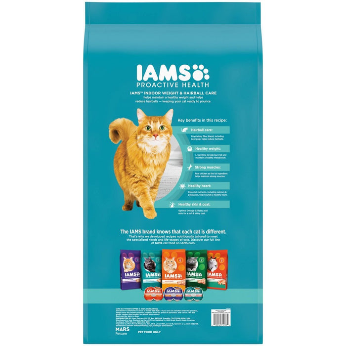 IAMS Proactive Health Indoor Weight Control & Hairball Care with Chicken & Turkey Adult Premium Dry Cat Food - 22lbs (LOCAL PICKUP ONLY)