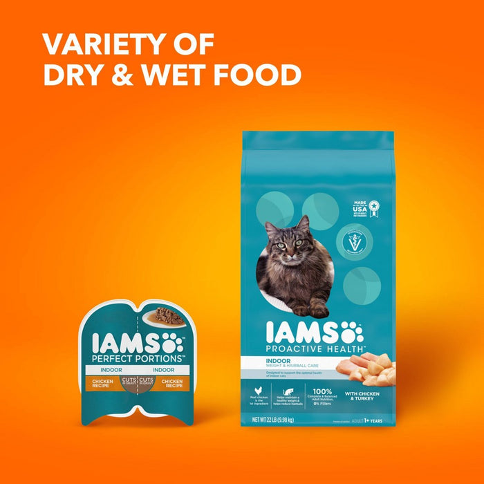 IAMS Proactive Health Indoor Weight Control & Hairball Care with Chicken & Turkey Adult Premium Dry Cat Food - 22lbs (LOCAL PICKUP ONLY)