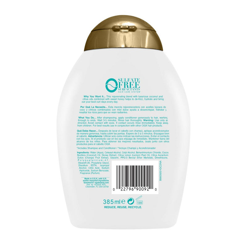 OGX Quenching+ Coconut Curls Conditioner with Coconut Oil, Citrus Oil & Honey - 13 fl oz