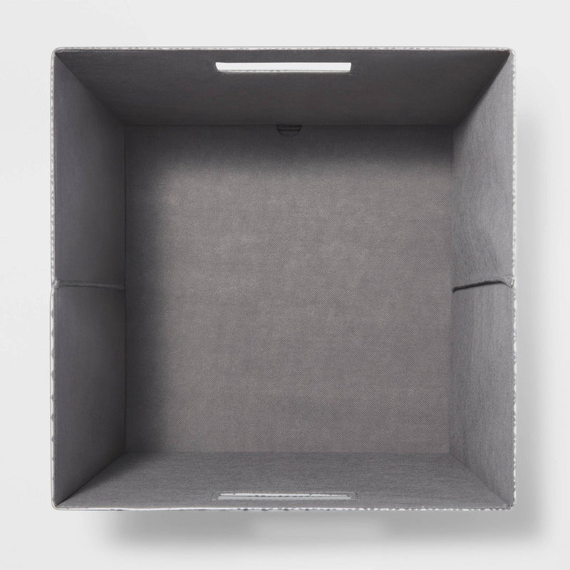 13" x 13" Fabric Bin Fiaro Print Gray/White - Brightroom